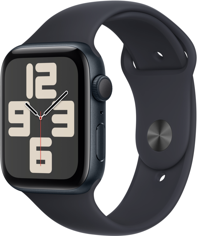 Koop Apple Watch SE (2022) 44mm Midnight Aluminium Sportband S/M