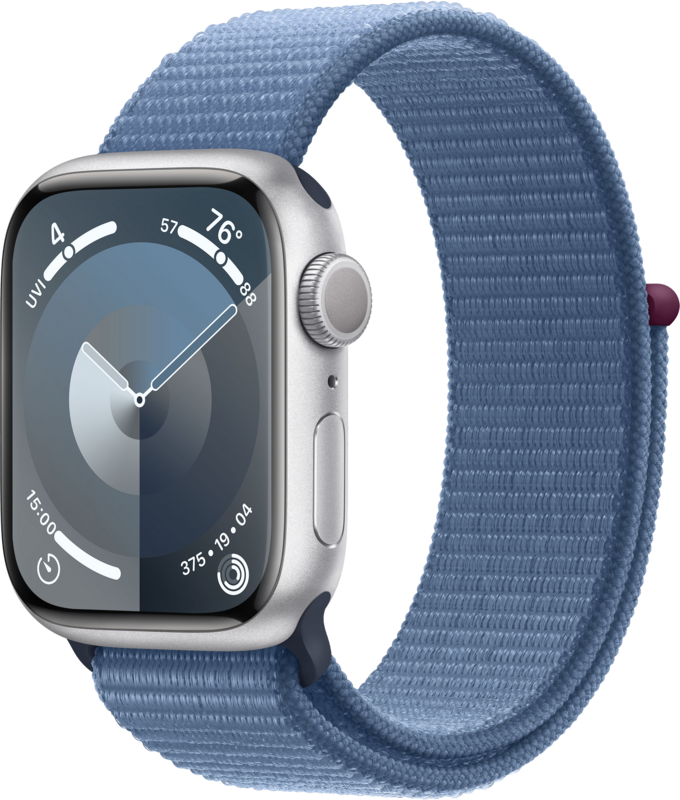 Koop Apple Watch Series 9 41mm Zilver Aluminium Sport Loop