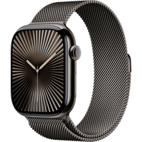 Koop Apple Watch Series 10 4G 46mm Titanium Zwart Milanese Band S/M - 195949896507