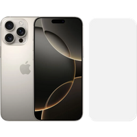 Koop Apple iPhone 16 Pro Max 256GB Natural Titanium + BlueBuilt Screenprotector Glas - 6151121933952