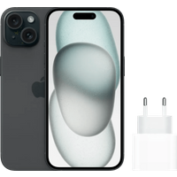 Koop Apple iPhone 15 128GB Zwart + Apple Snellader - 6095621564530