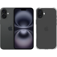Koop Apple iPhone 16 Plus 256GB Zwart + BlueBuilt Protective Back Cover Transparant - 6151121697670