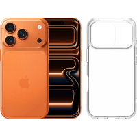 Koop Apple iPhone 17 Pro 512GB Oranje + BlueBuilt Protective Back Cover Transparant - 6151130229251
