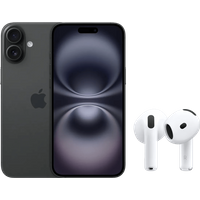 Koop Apple iPhone 16 128GB Zwart + AirPods 4 Active Noise Cancellation - 6151126874847