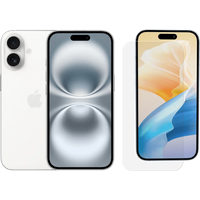 Koop Apple iPhone 16 128GB Wit + BlueBuilt Screenprotector Glas - 6151121641666