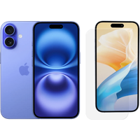 Koop Apple iPhone 16 128GB Blauw + BlueBuilt Screenprotector Glas - 6151121640669