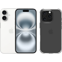 Koop Apple iPhone 16 128GB Wit + BlueBuilt Protective Back Cover Transparant - 6151121618606