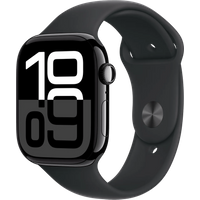 Koop Apple Watch Series 10 4G 46mm Zwart Sportband S/M - 195949564031