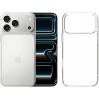 Koop Apple iPhone 17 Pro Max 512GB Zilver + BlueBuilt Protective Back Cover Transparant - 6151130177194