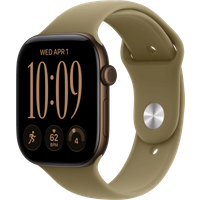 Koop Apple Watch Series 12 Cellular 46mm Donkerbrons Sportband S/M - 0195951232782